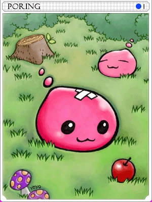 Ilustração original da Carta Poring, de Ragnarok
